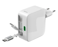 Hama ŁADOWARKA GAN 65W Z KABLEM USB-C ZWIJANYM 2X USB-C BIAŁA - 1548501 - zdjęcie 3